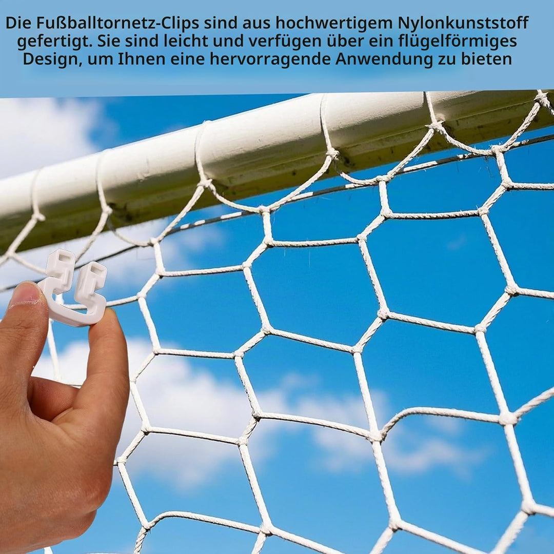 30 STK Fussballnetz Clips, Hufeisenform Kunststoff Fussballtornetz Clips Fussballtor Halterungen Zub