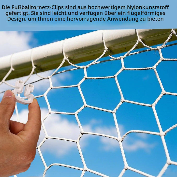 30 STK Fussballnetz Clips, Hufeisenform Kunststoff Fussballtornetz Clips Fussballtor Halterungen Zub