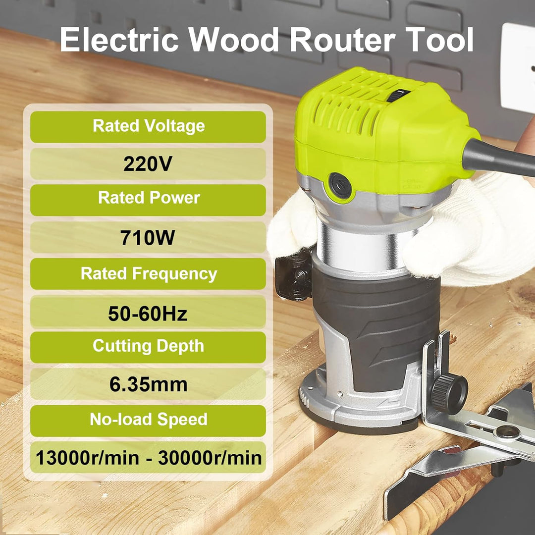 DEWINNER Holzfräse Oberfräse, Oberfräse Trimmer Router Elektrische Fräsmaschine Holzwerkzeug 710 W,
