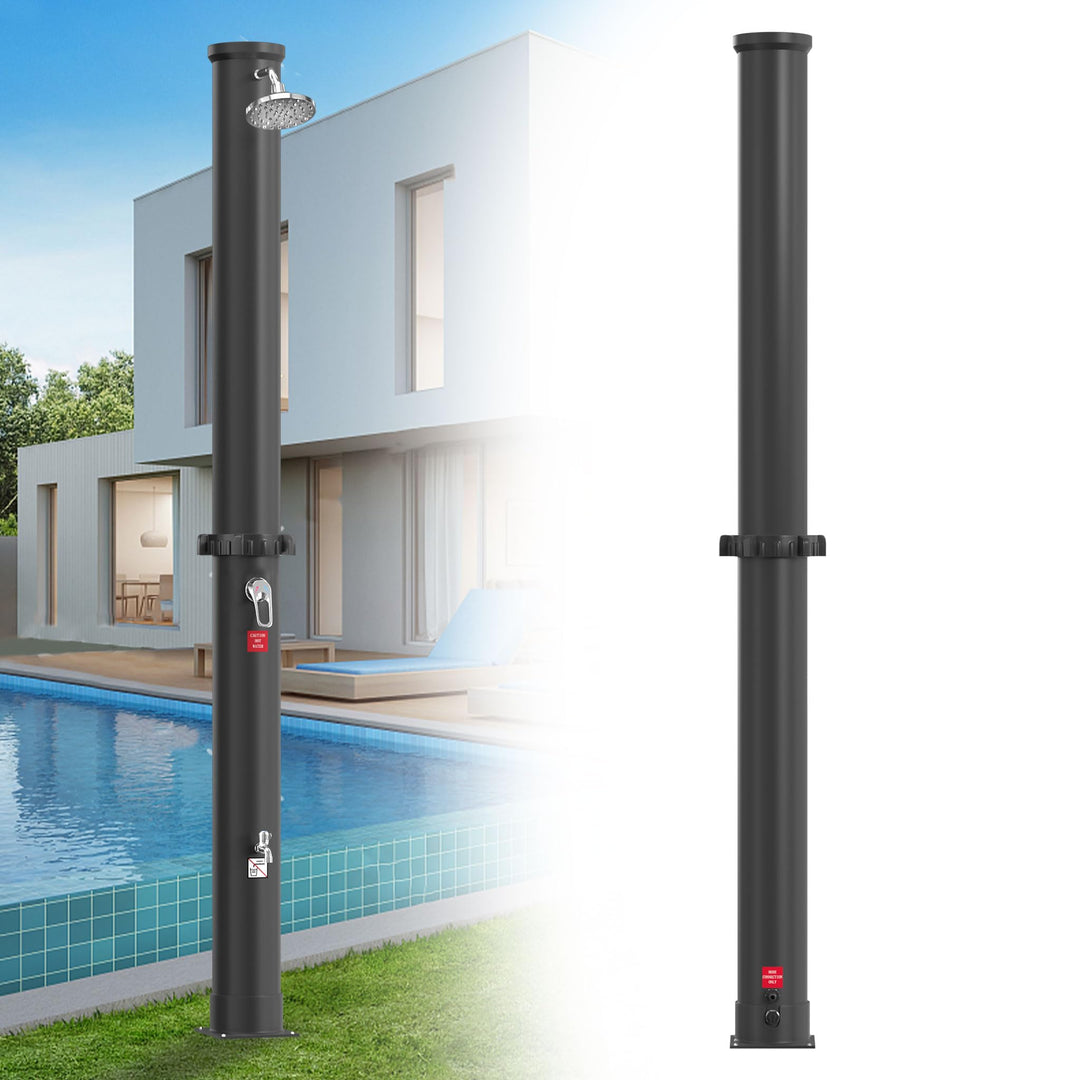LZQ Solardusche 40 Liter Solar Gartendusche Pooldusche, Aussendusche Warmes Wasser max. 60°C mit Reg