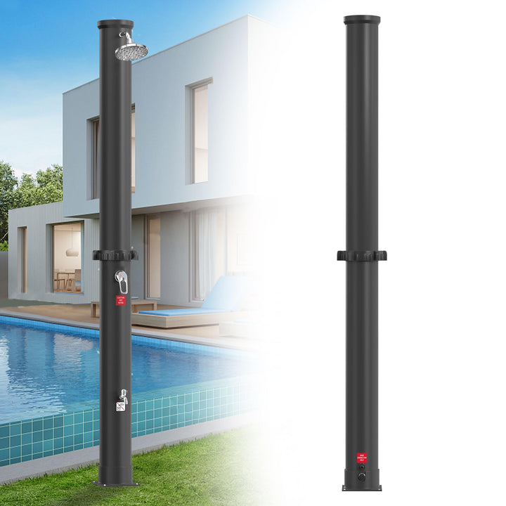 LZQ Solardusche 40 Liter Solar Gartendusche Pooldusche, Aussendusche Warmes Wasser max. 60°C mit Reg