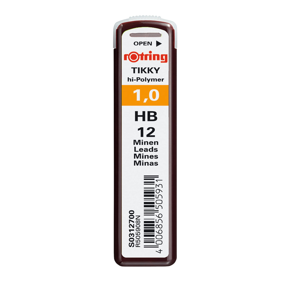 rOtring Tikky-Druckbleistift | Nachfüllminen | 1,0 mm | HB | 10 Stück (120 Minen) 1,0 mm HB, 1,0 mm