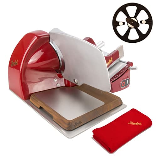Berkel Aufschnittmaschine Home Line 200 Plus in rot mit Berkel Einlegebrett - Küchenschneidemaschine
