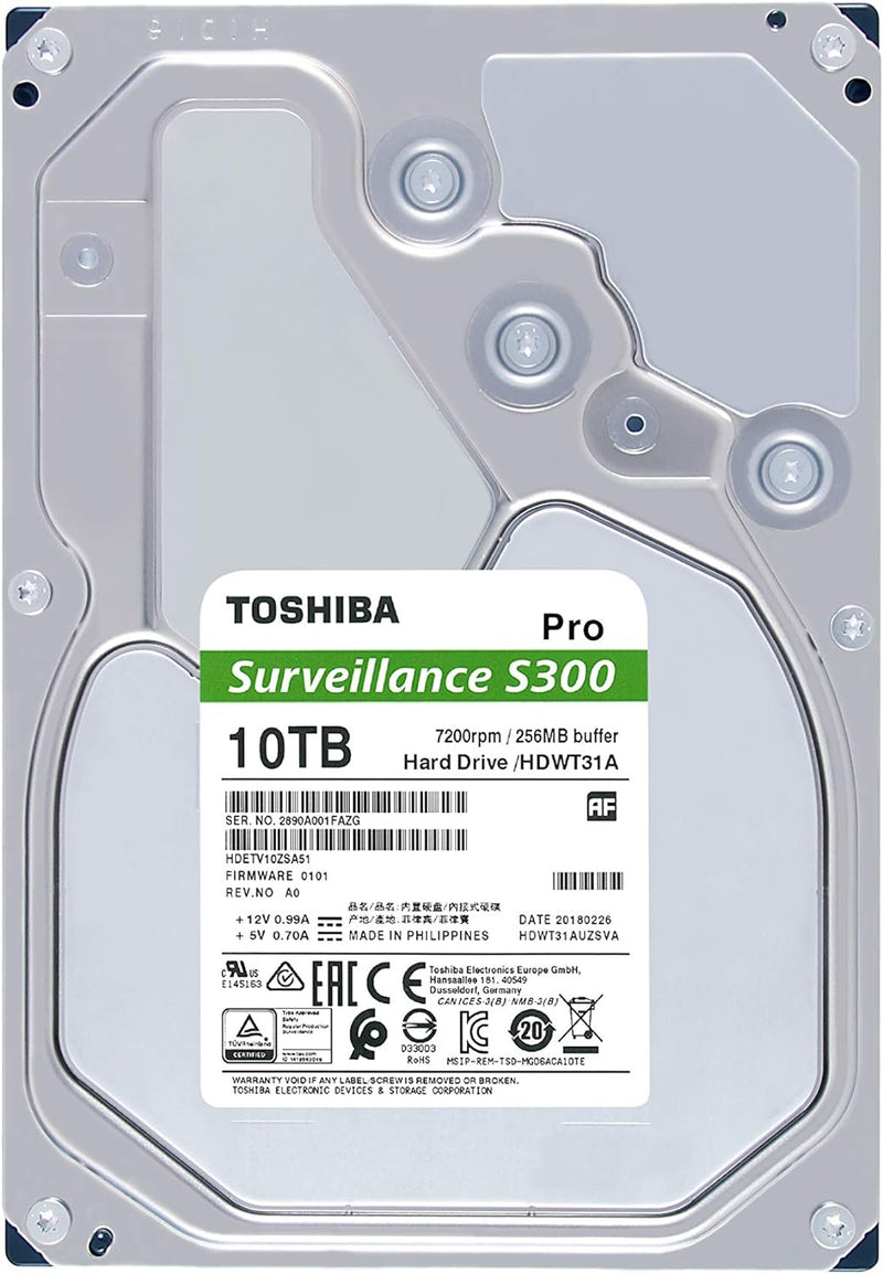 Toshiba 10TB S300 Surveillance HDD - 3.5&
