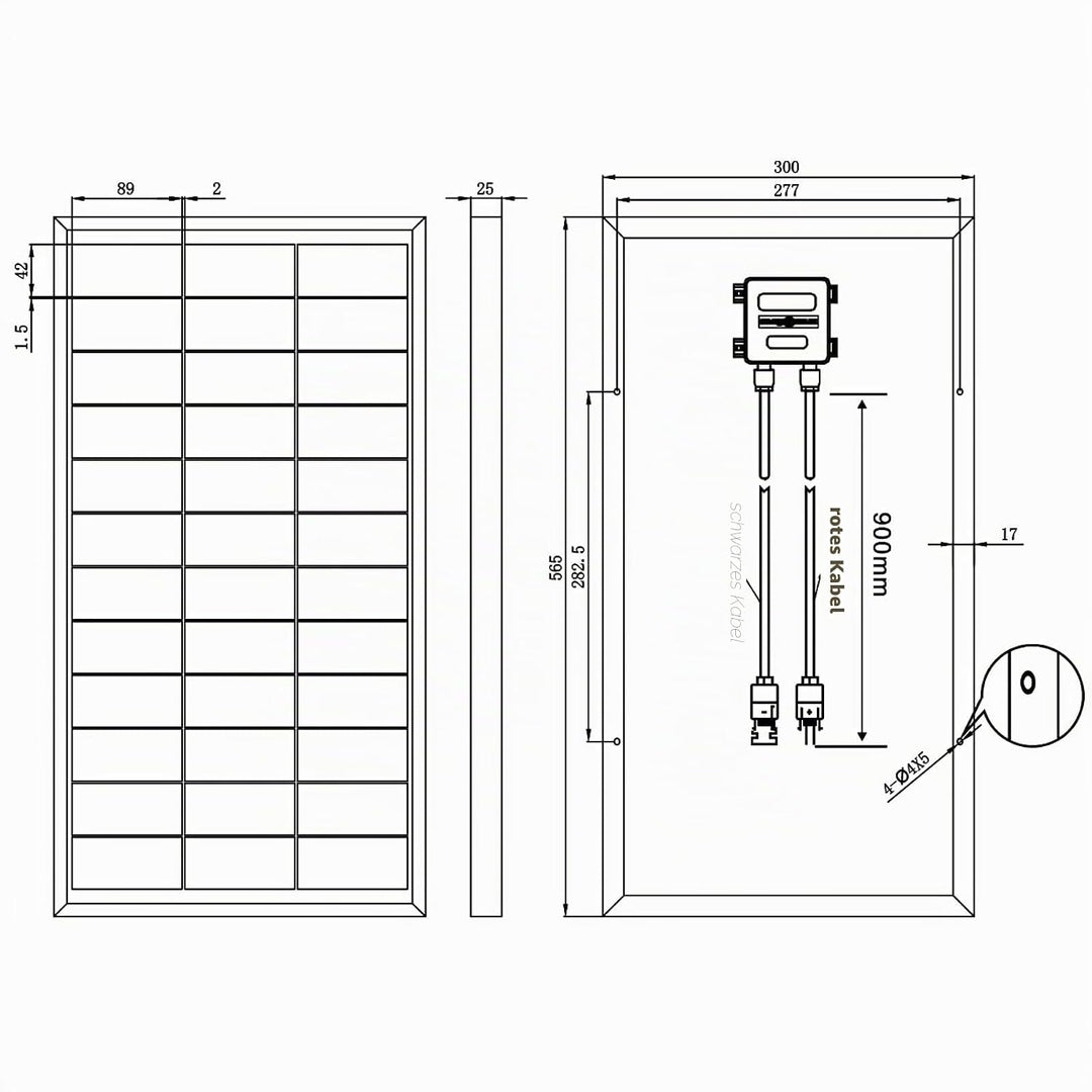 Enjoysolar Mono 30W 12V Monokristallines Solarpanel Solarmodul Photovoltaikmodul ideal für Wohnmobil