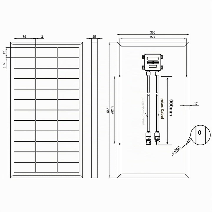 Enjoysolar Mono 30W 12V Monokristallines Solarpanel Solarmodul Photovoltaikmodul ideal für Wohnmobil