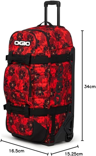 OGIO Rig 9800 Gear Bag Rote Blumenparty Rig 9800 Reisetasche mit Rollen, Rote Blumenparty Rig 9800 R