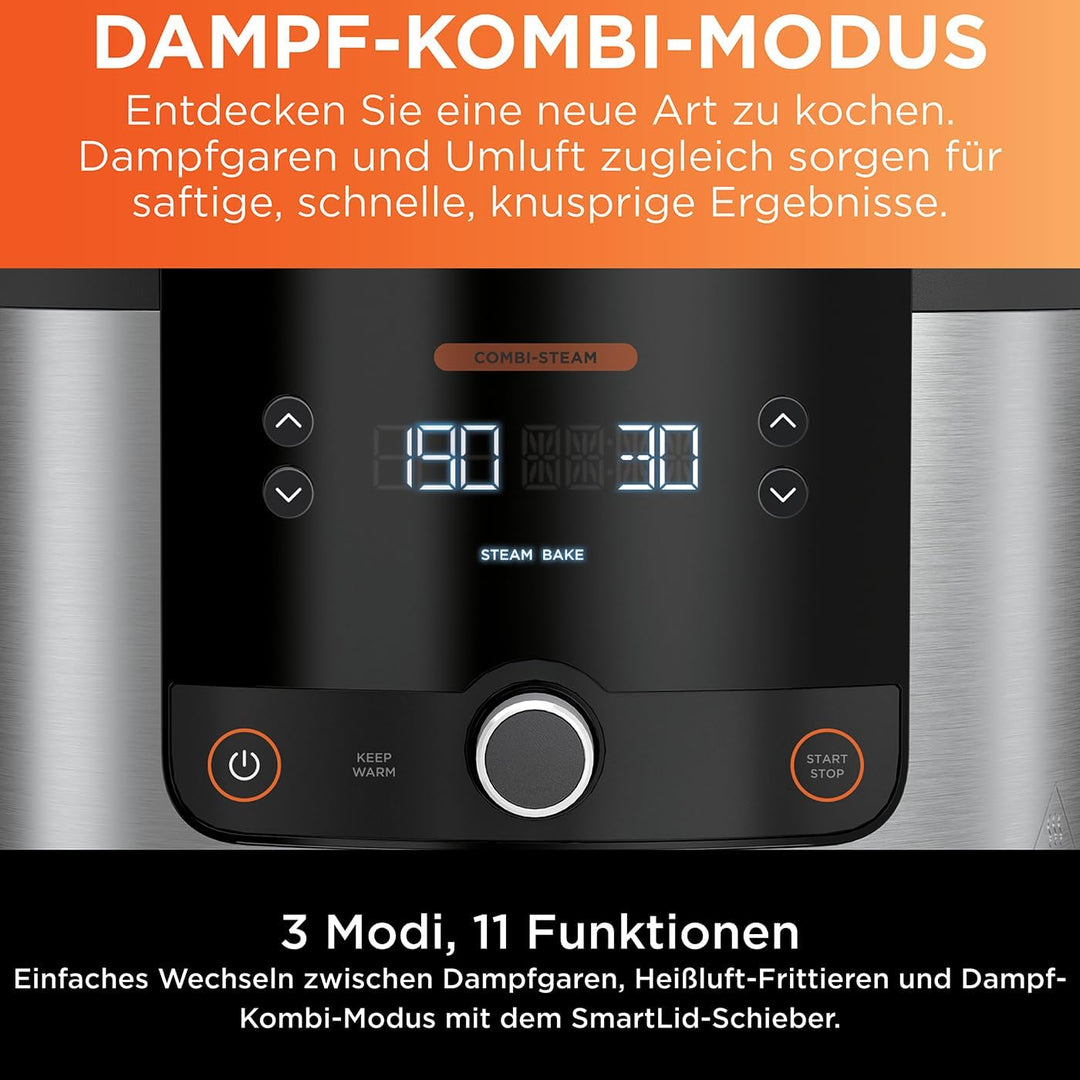 Ninja Foodi 11-in-1 SmartLid-Heissluftfritteuse [OL550EU], 3 Modi, 11 Garfunktionen, 6 Liter, bis zu