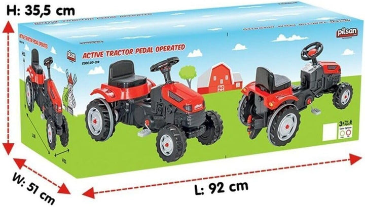 Cangaroo Pilsan Traktor zum Treten für Kinder, grün 07314, grün