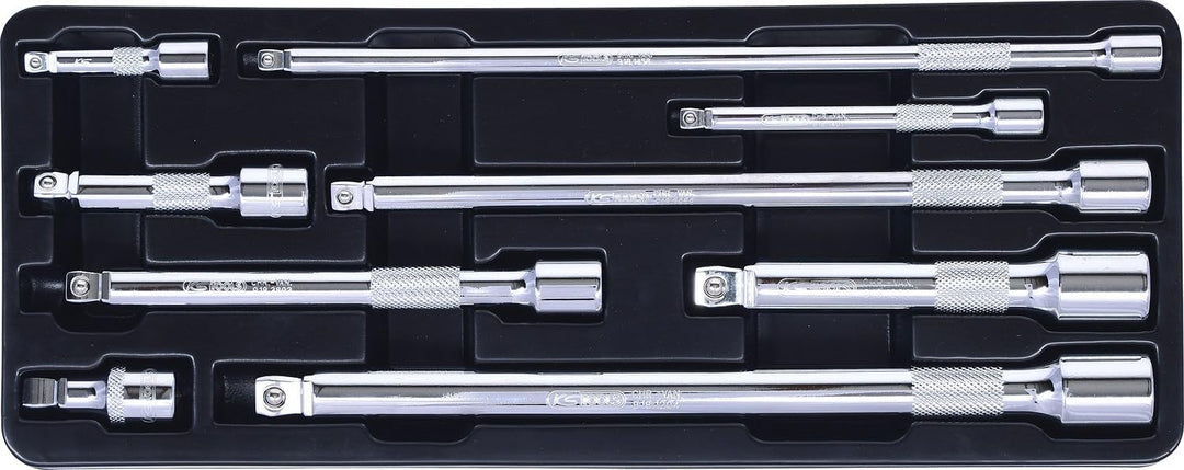 KS Tools 918.0009 1/4"+3/8"+1/2" CHROMEplus Kipp-Verlängerungs-Satz, 9-tlg.