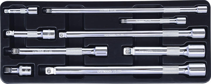 KS Tools 918.0009 1/4"+3/8"+1/2" CHROMEplus Kipp-Verlängerungs-Satz, 9-tlg.