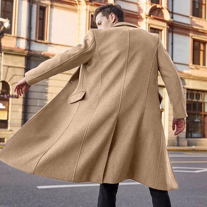 Celucke Mantel Herren Lange Jacke Overknee Tweedjacke Langarm Wintermantel Business Freizeit Wollman