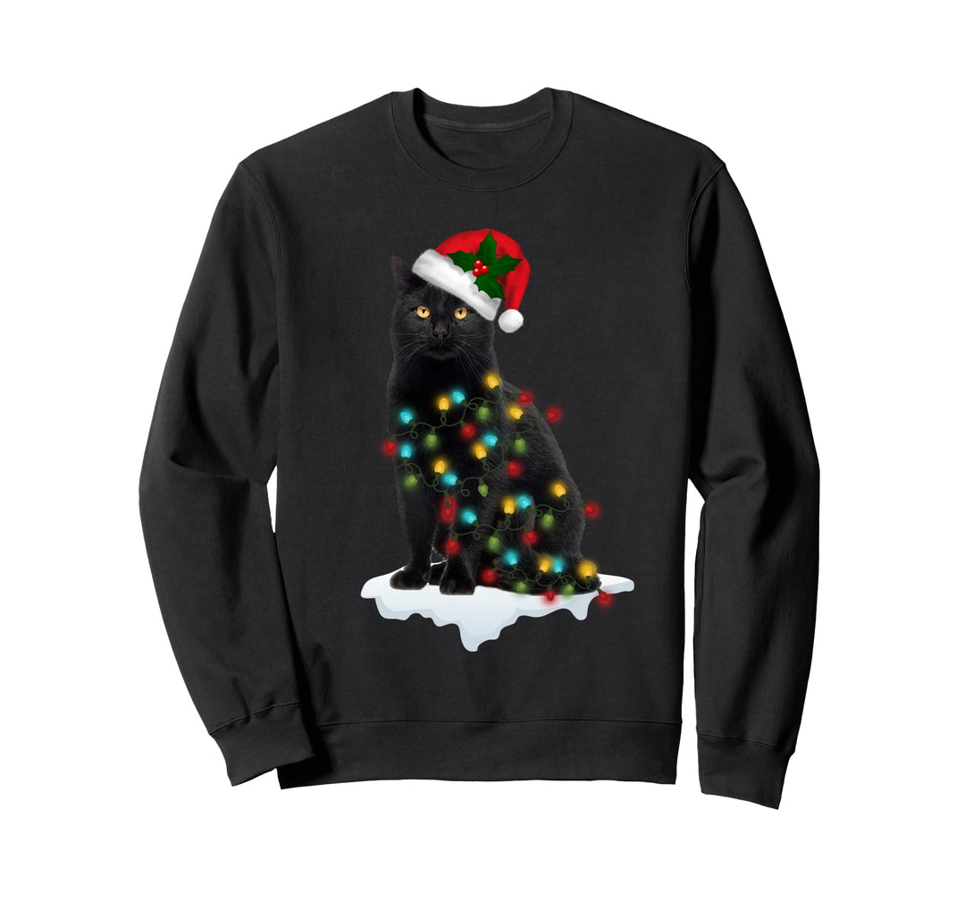 Lusitg Santa Kater Xmas Katze Black Cat Lover Geschenk Sweatshirt