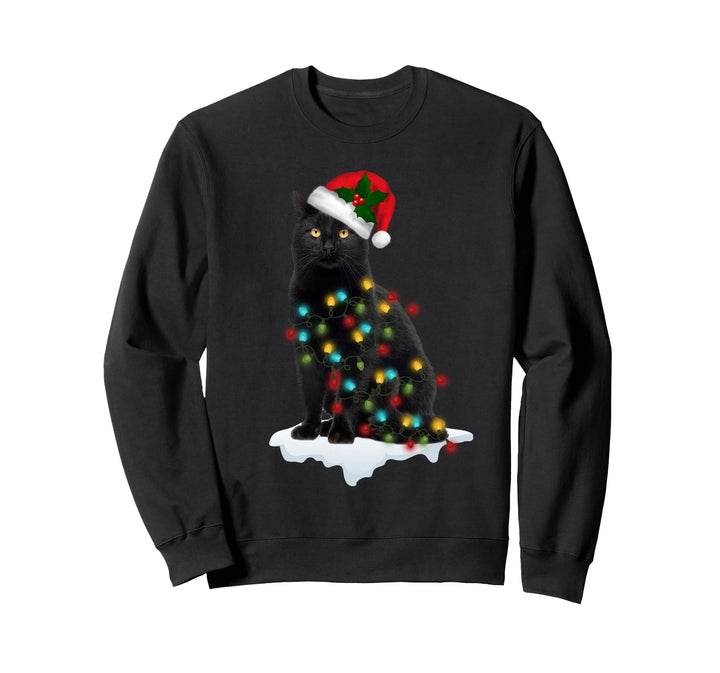 Lusitg Santa Kater Xmas Katze Black Cat Lover Geschenk Sweatshirt
