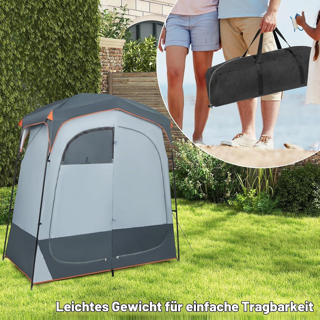 HOMASIS Duschzelt für 2 Personen, tragbares Umkleidezelt für Camping, Toilettenzelt mit Aufbewahrung