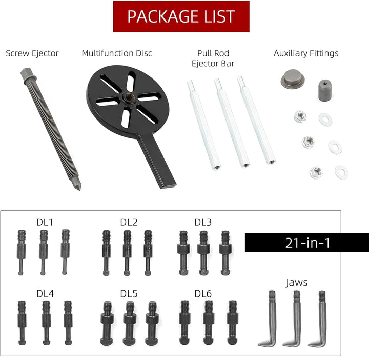 JAOGAUS 21 in 1 Lagerabzieher Set, Polradabzieher Lager Abzieher Radlager Werkzeug Set mit Spannzang