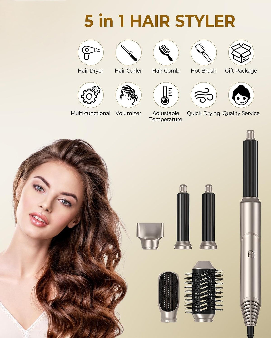 Haarstyler, Hair Styler Set, Air Styler, Hairstyler Set mit Professionellem Haartrockner, Haarbürste
