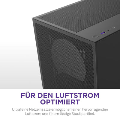 NZXT H5 Flow – Kompaktes ATX-Midi-Tower-PC-Gaming-Gehäuse – Hoher Luftstrom – 2 x 120 mm Lüfter inkl
