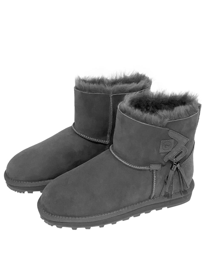 Rohn Lammfell Boots Stockholm, Winter-Stiefel aus 100% Lammfell, warme Schneeschuhe 37 EU Grau, 37 E