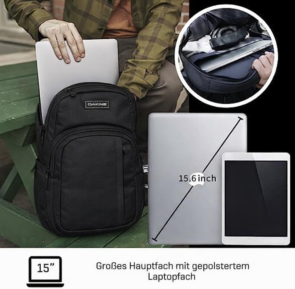 Dakine Rucksack Campus 25L - Für Damen und Herren - Für Schule, Laptop & Reisen - Mit Laptopfach - W