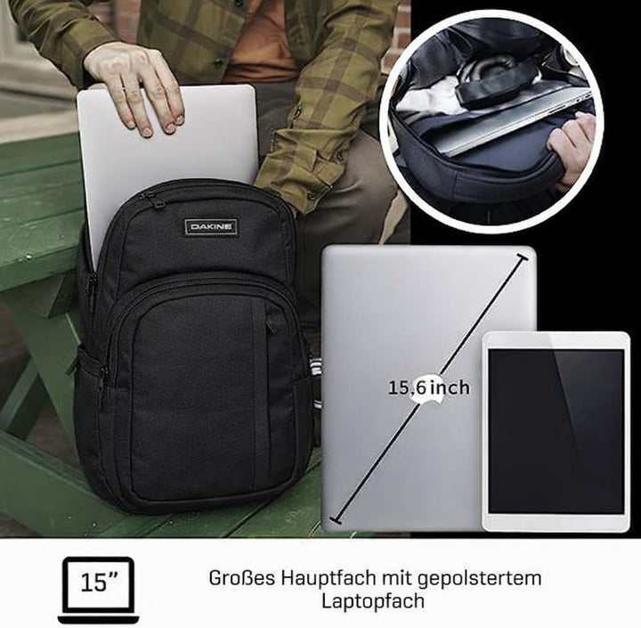 Dakine Rucksack Campus 25L - Für Damen und Herren - Für Schule, Laptop & Reisen - Mit Laptopfach - W
