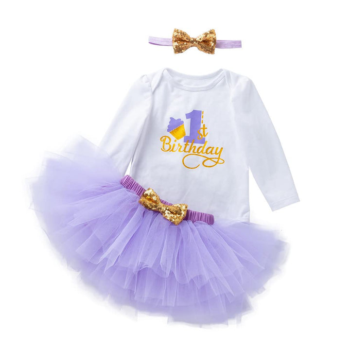 UUAISSO Baby Mädchen Mein 1. Geburtstag Outfits Kurzarm Cake Smash Rock Pailletten Tutu Prinzessin K