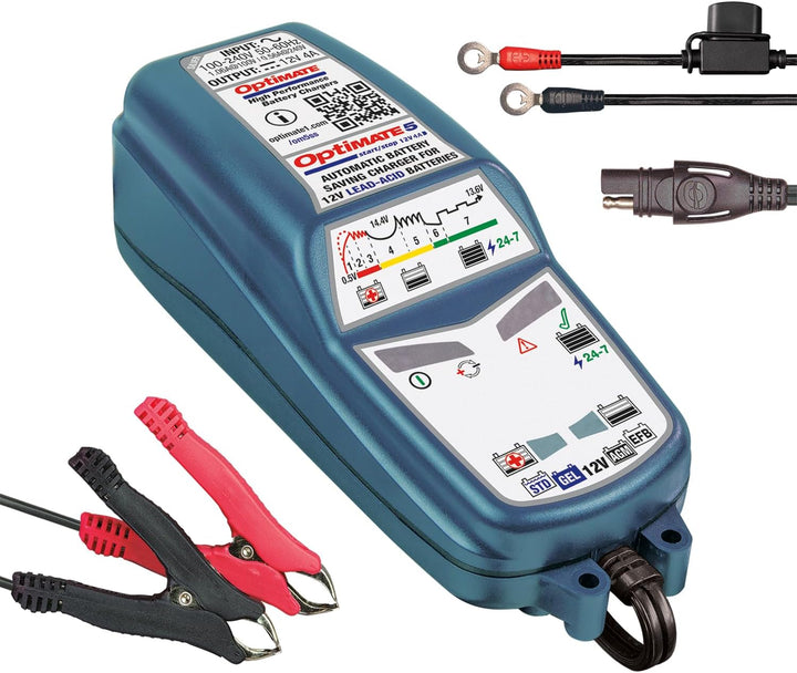Optimate 5 Start/Stopp 12V 4A Automatische Batterielade- und Erhaltungsladegerät für AGM, Gel, EFB &