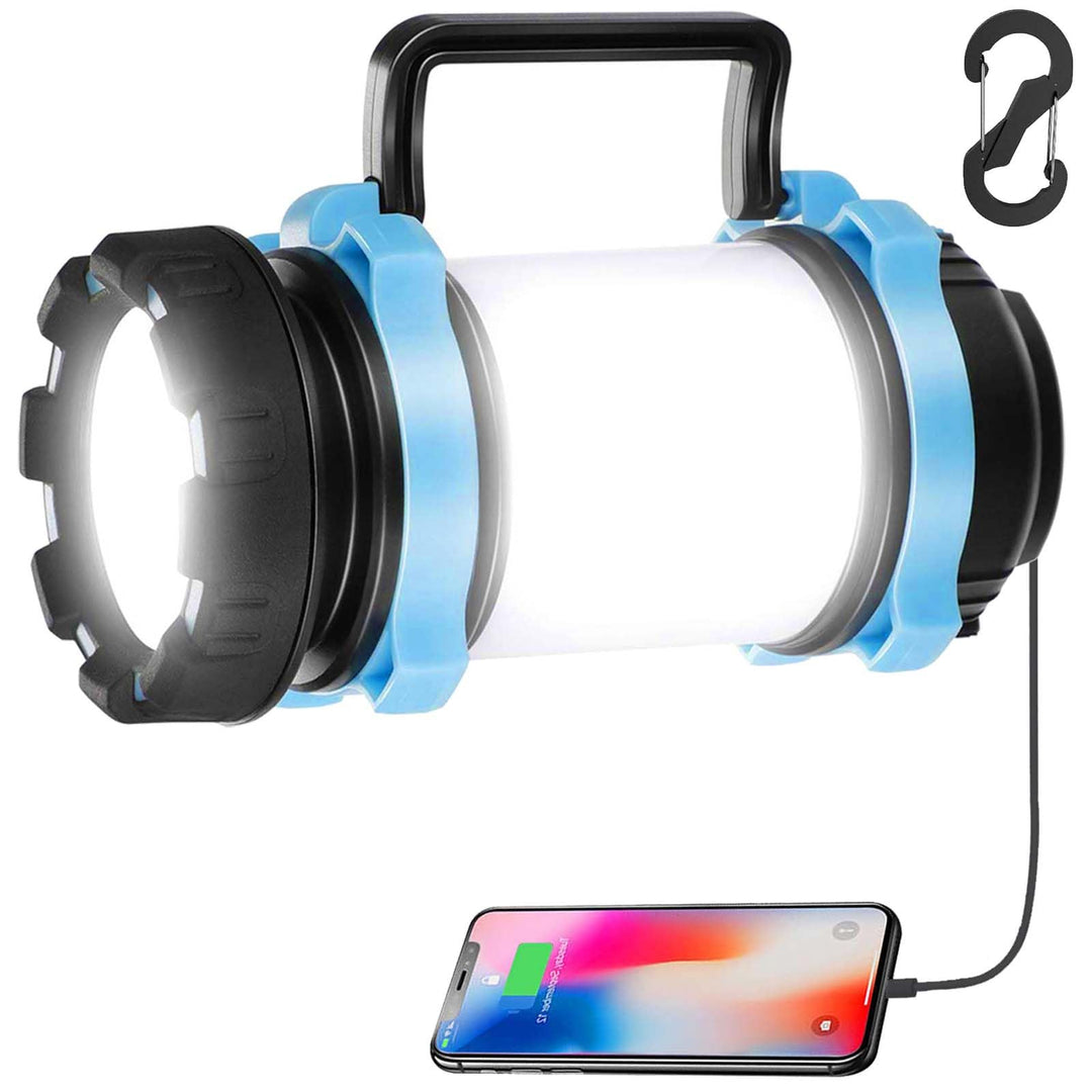 LED Campinglampe Aufladbar，Superhell Tragbar Camping Lampen mit Haken, Helligkeiten Dimmbar, USB C c