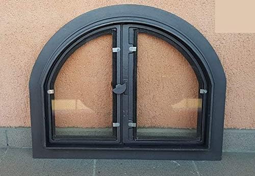 Sellon24® Backofentür Panama Glas Ofentür aus Gusseisen Pizzaofentür Steinofentür Gusseisen H3903