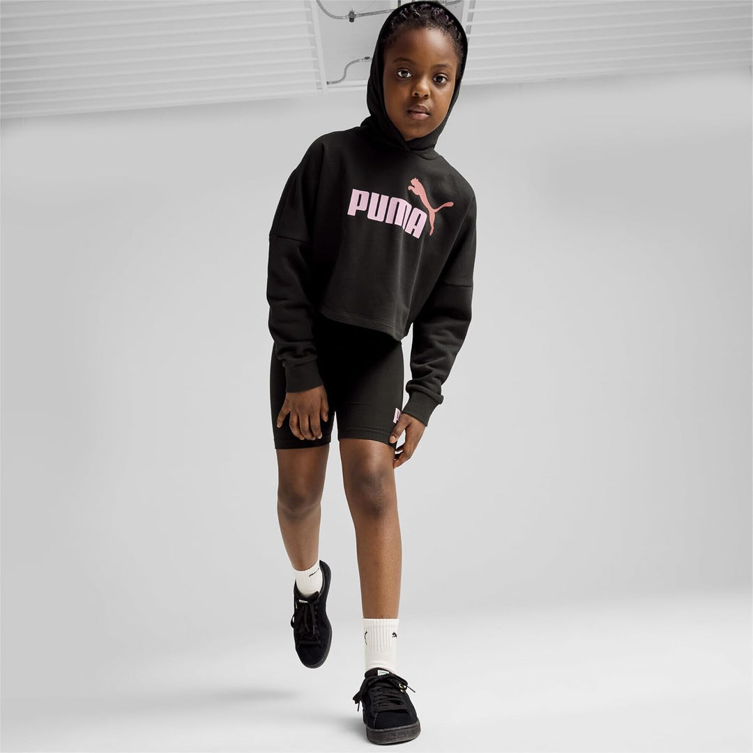 PUMA Mädchen ESS Logo Cropped Hoodie G Sweat 110 Puma Black, 110 Puma Black