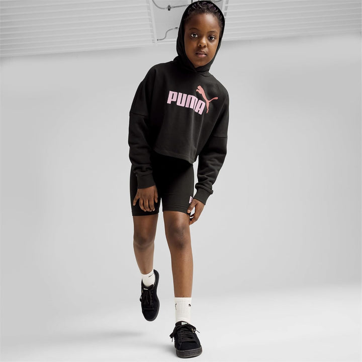 PUMA Mädchen ESS Logo Cropped Hoodie G Sweat 110 Puma Black, 110 Puma Black