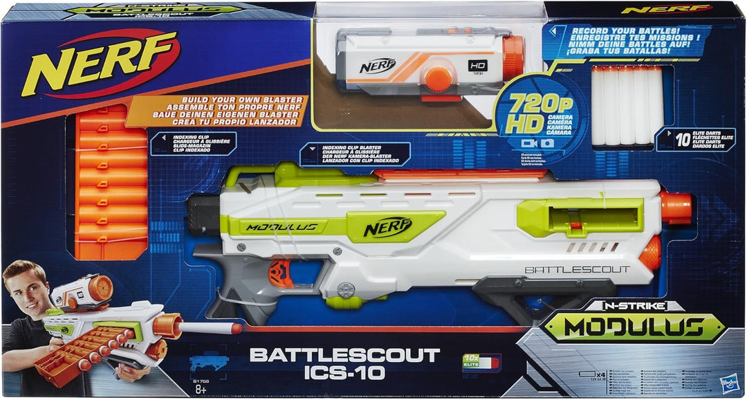 NERF Hasbro B1756EU4 - N-Strike Elite Modulus BattleScout ICS-10 Blaster, Spielzeugblaster Standardv