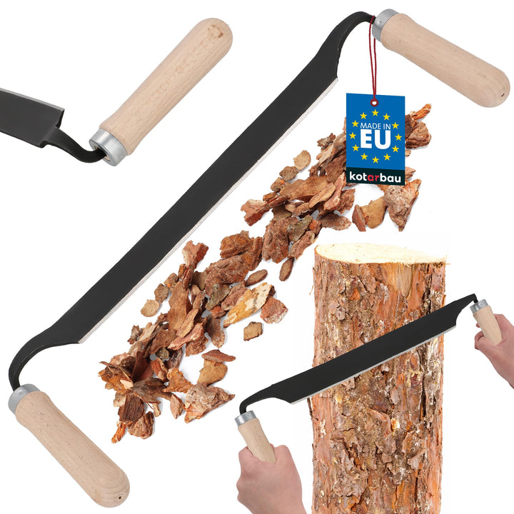 KOTARBAU® Zugmesser für Holz geschmiedet 280 mm Baumschäler Ziehmesser für Holz Rindenschäler Wagner