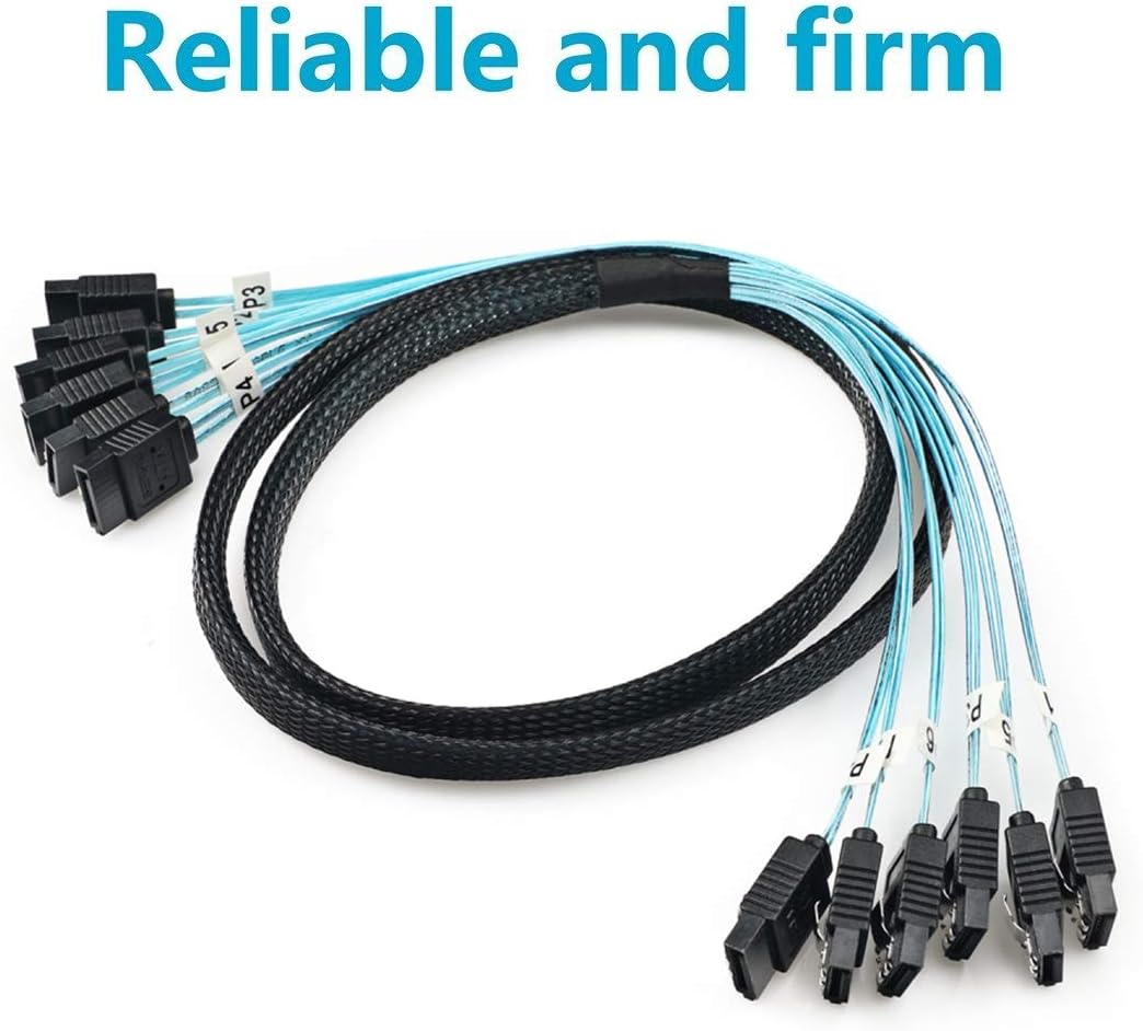 CABLEDECONN Sata 6 SATA Kabel High Speed 6Gbps 6 Teile/sata SAS Kabel Für Server 1M 6pcs/set, 6pcs/s