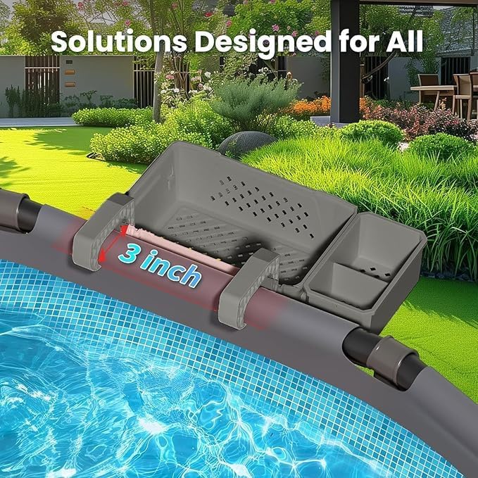 Pool Aufbewahrungskorb aus Recyceltem Kunststoff – Multifunktionales Pool Zubehör mit Getränkehalter