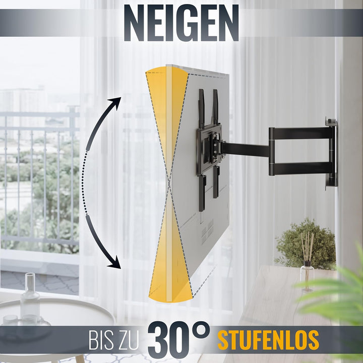 RICOO TV Wandhalterung Fernseher Schwenkbar Neigbar Flach für 32-60 Zoll, Universal TV Halterung S25