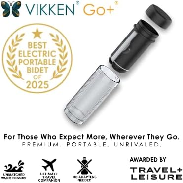 VIKKEN® Reise-Bidet, USB-Typ-C, elektrisch, wiederaufladbar, mobil, ultrastark, Wasserspray, persönl