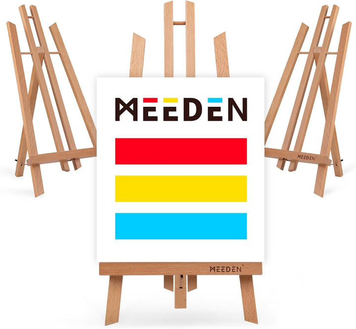 MEEDEN 3 Stück Tischstaffelei Holz, 50 cm Display Staffeleien, Kinder Staffelei Tisch, Bild Ständer