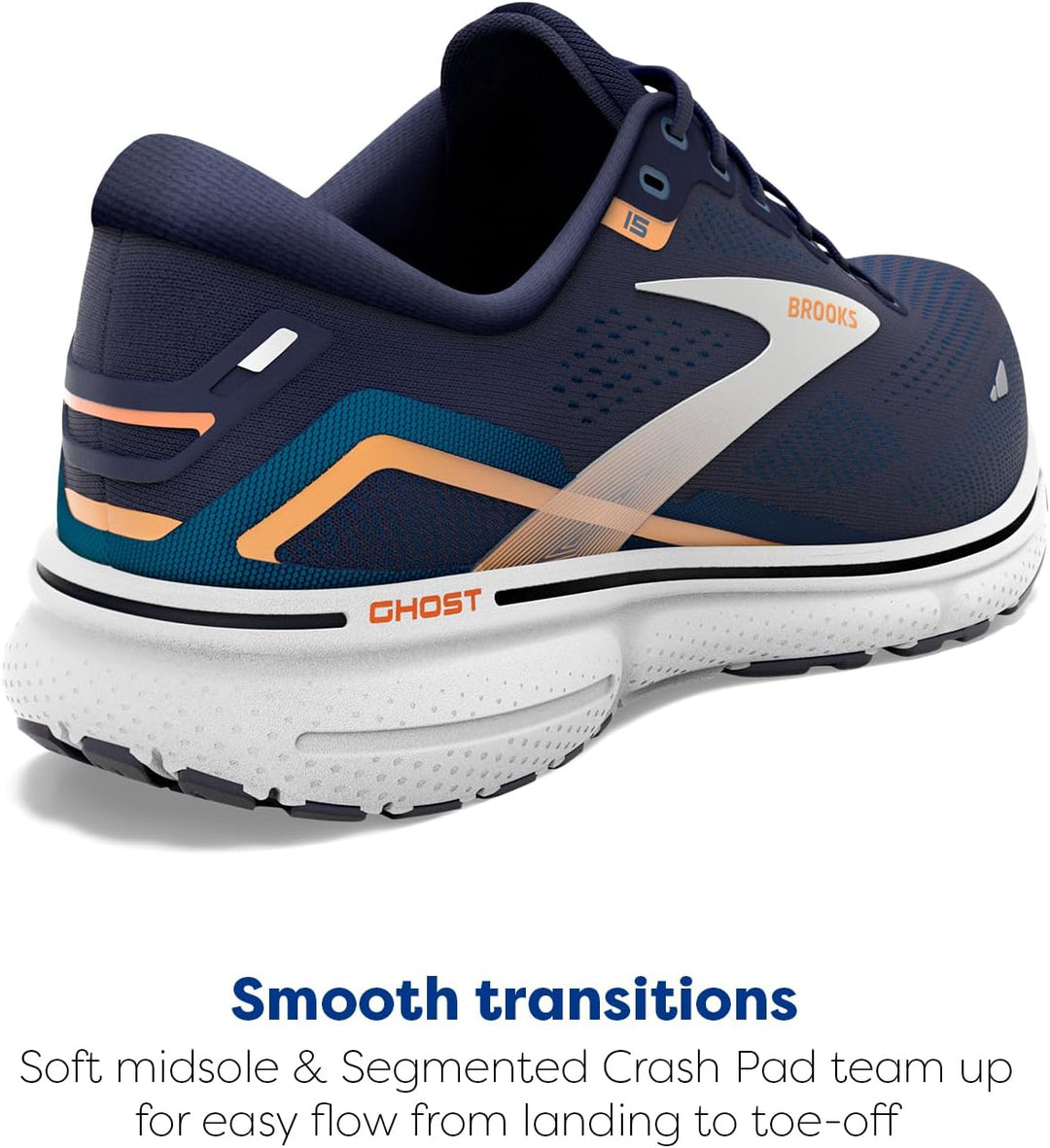 Brooks Ghost Gtx M, Herren Sportschuhe - Running 46.5 EU Peacoat Blue Orange Pop, 46.5 EU Peacoat Bl
