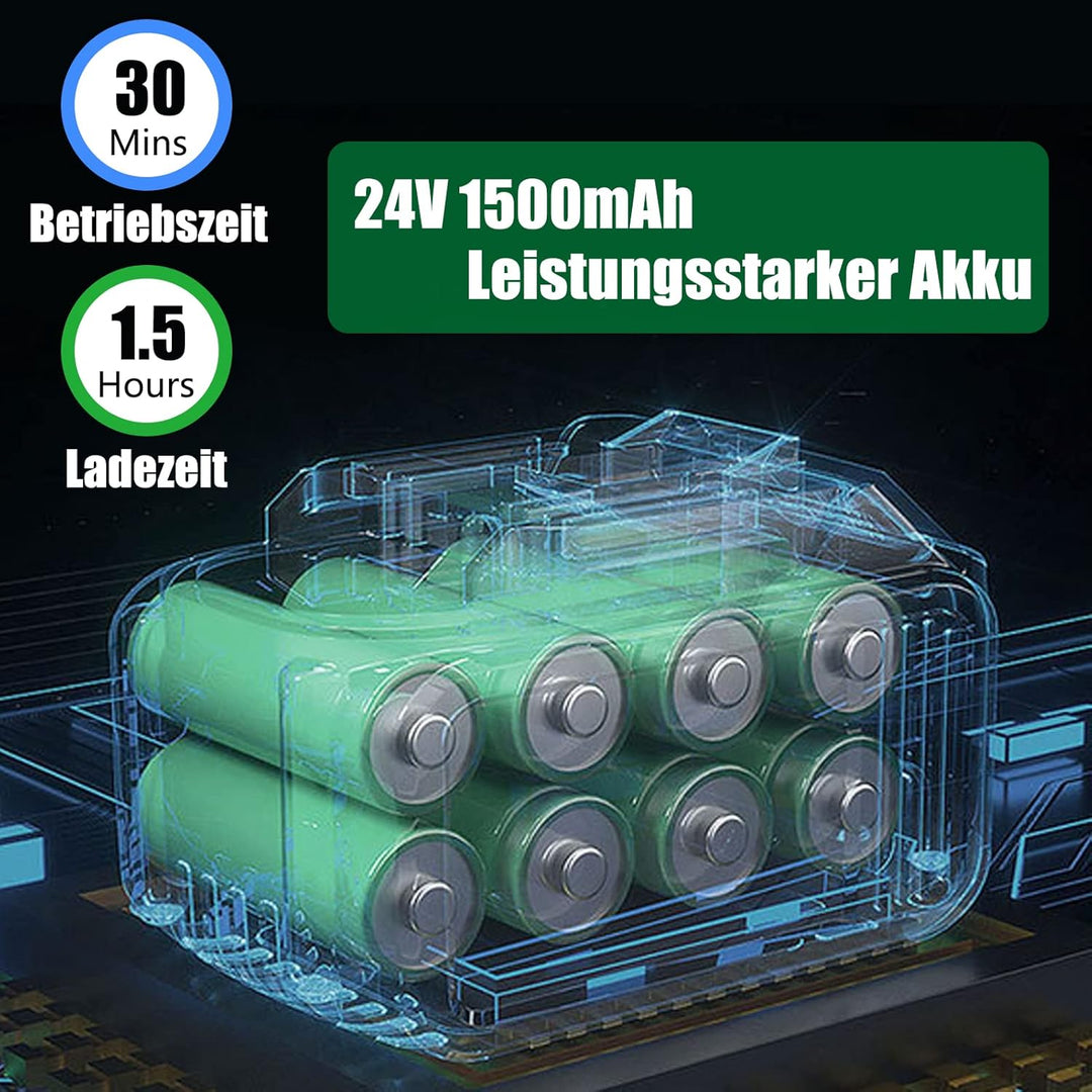 Akku Hochdruckreiniger, 24V Max 50Bar Mobile Akku-Hochdruckreiniger mit Eimer &amp; 2 Akku 1500mAh Tragb