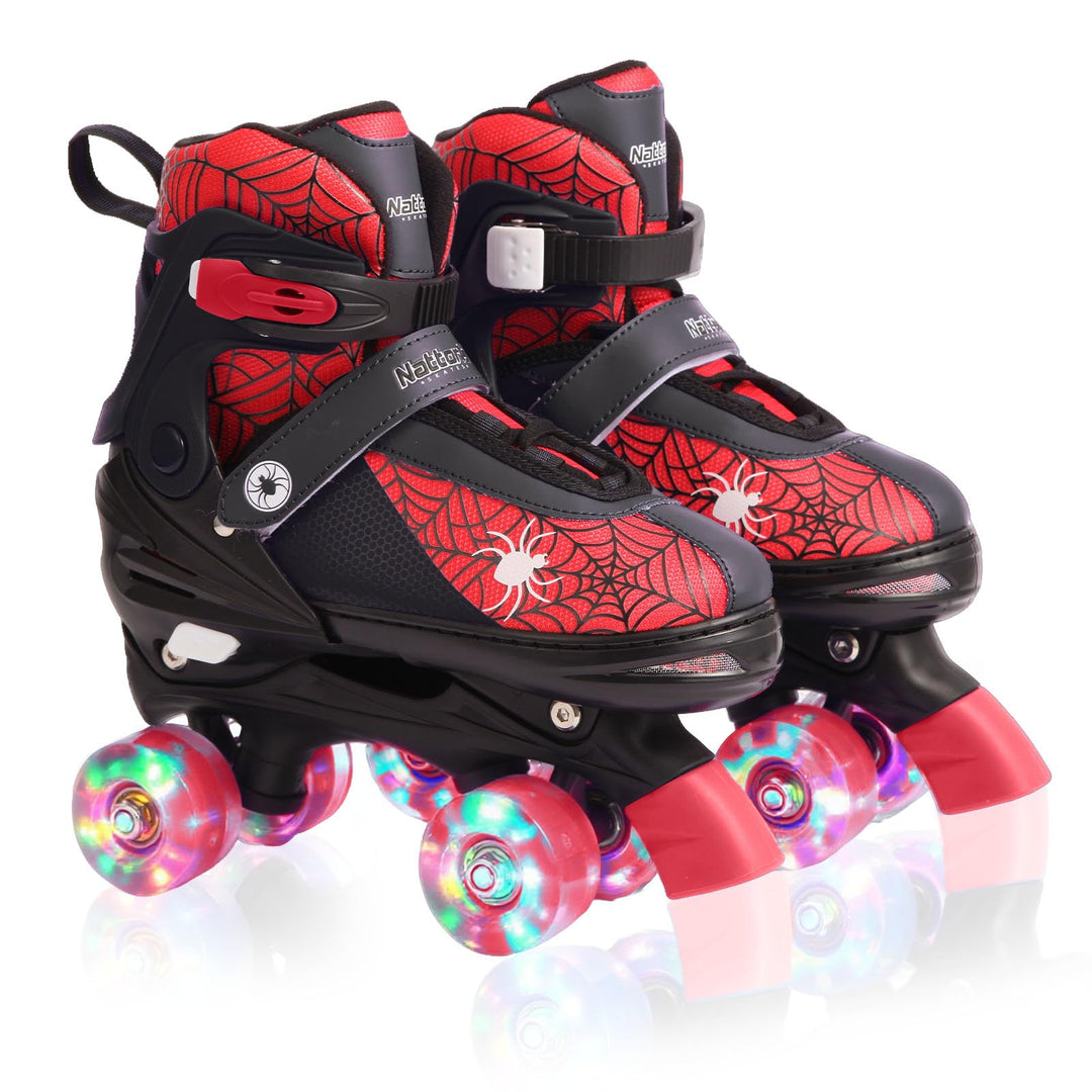 Nattork Kinder Rollschuhe für Jungen und Mädchen, 4 Grössen verstellbar, Quad Skates mit leuchtenden