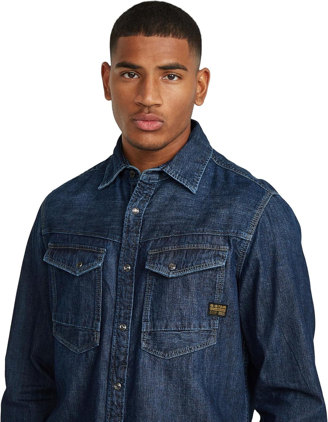 G-STAR RAW Herren Slim Denim Hemd, Blau (worn in deep sea D23616-D252-G133), S