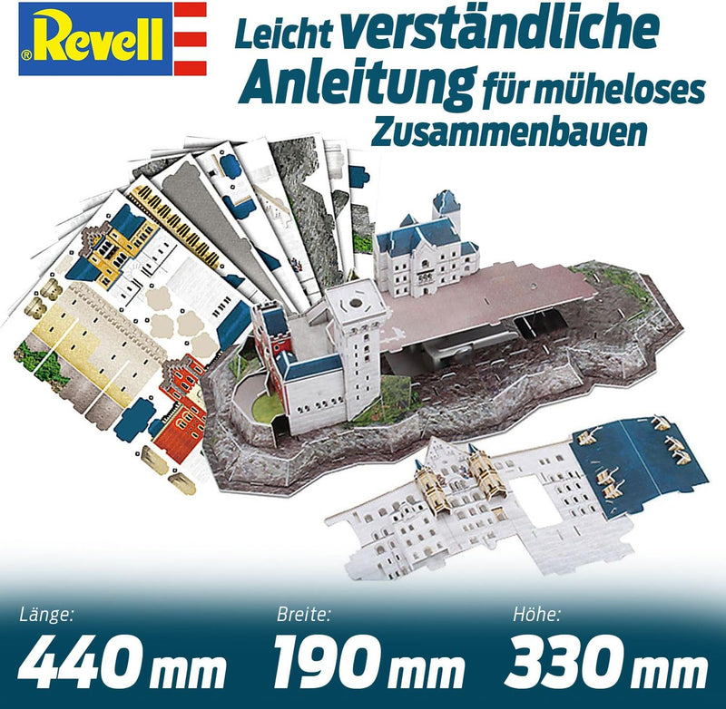 Revell 3D Puzzle 00205 I Schloss Neuschwanstein I 121 Teile I 4 Stunden Bauspass für Kinder und Erwa