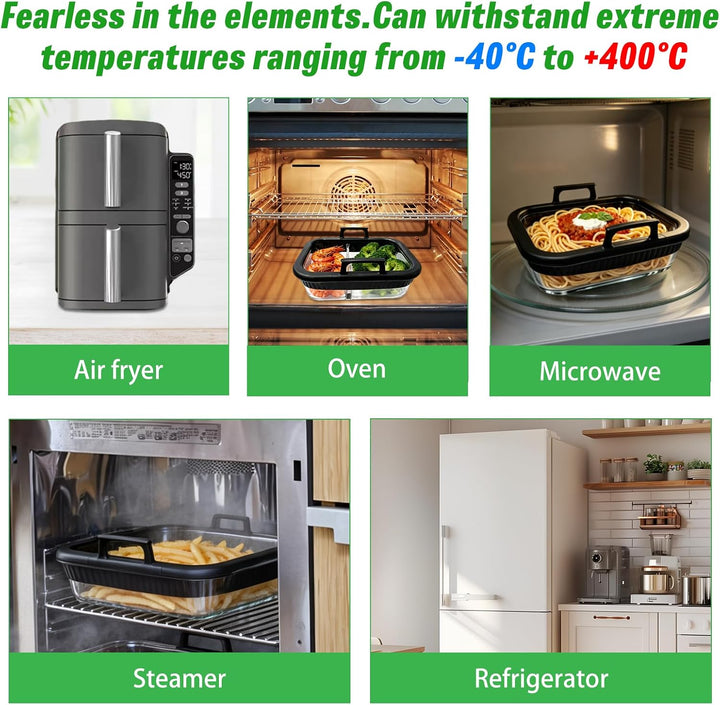2 Stück Auflaufform Airfryer für Ninja Heissluftfritteuse AF400/AF500/SL400, Borosilikatglas Backfor