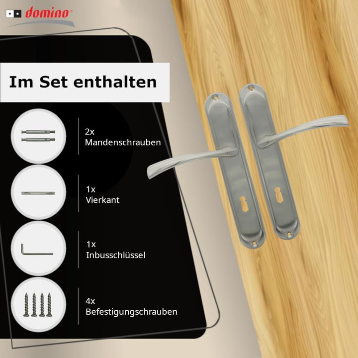 domino Türgriff, Drückergarnitur für Zimmertüren, Türdrücker-Set, Türklinke, Türbeschläge, Innentür