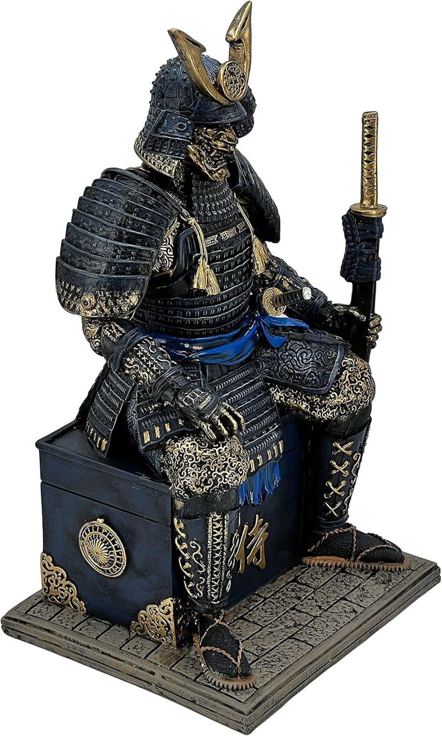 MAUNDEN Mittelalterlicher antiker Samurai Untoter Krieger Harz Statue Ornament Figur Handwerk für Zu