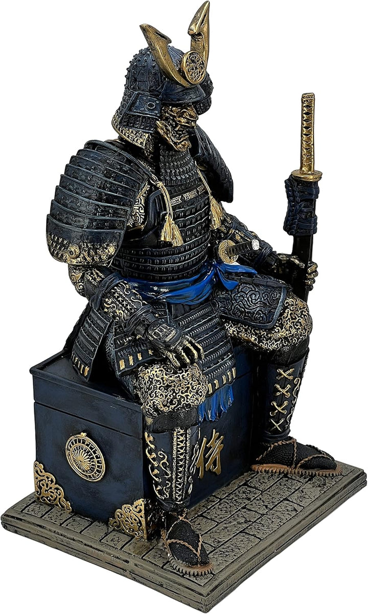 MAUNDEN Mittelalterlicher antiker Samurai Untoter Krieger Harz Statue Ornament Figur Handwerk für Zu