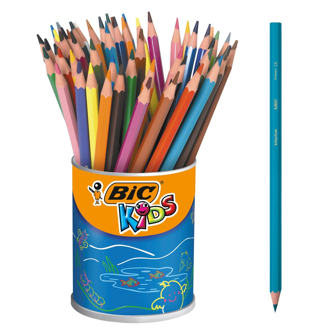 BIC Kids Evolution Buntstifte, Dose mit 60 Stück 60 Stück (1er Pack), 60 Stück (1er Pack)