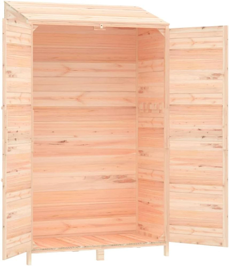 YEZIYIYFOB 102x52x174,5 cm Geräteschuppen Massivholz Tanne Gartenschrank Gartenhaus Holz Gartenschra