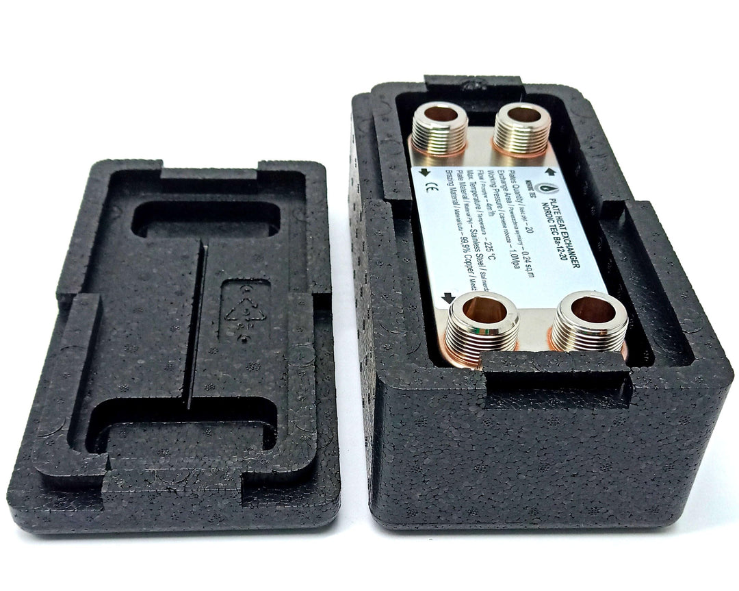 Edelstahl Plattenwärmetauscher Nordic Tec Ba-12-20 mit Isolierung 20 Platten 45kW 3/4”